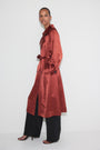 Erica Davies x WYSE Satin Trench Coat - Rust