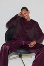 Erica Davies x WYSE Satin Cargo Trouser - Aubergine