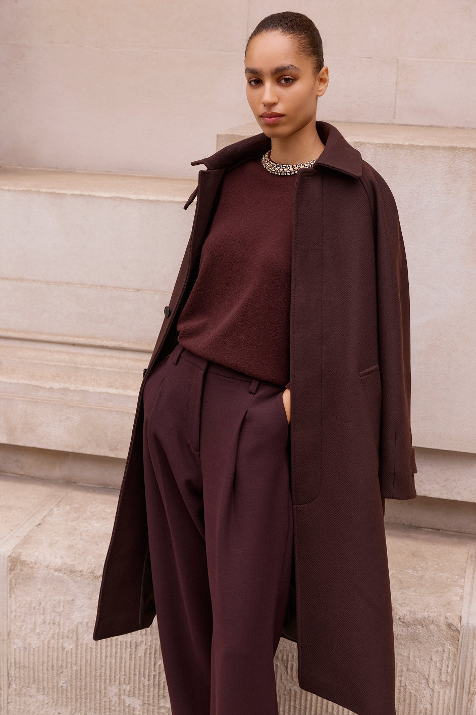 Bridget Wool Coat - Chocolate
