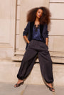 Lola Satin Harem Trouser - Midnight