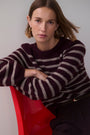 Nora Jumper - Aubergine/Oat Stripe