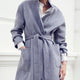 Diane Wool Double Faced Belted Coat - Grey