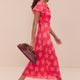 Annabelle Silk Blend Dress - Peony Whimsical Sprig