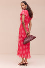 Annabelle Silk Blend Dress - Peony Whimsical Sprig