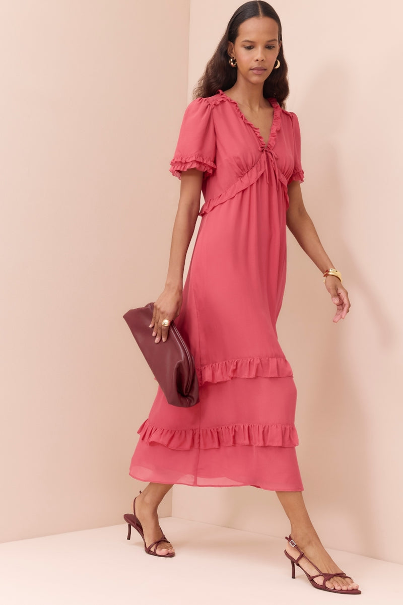 Lyra Silk Dress - Berry Crush