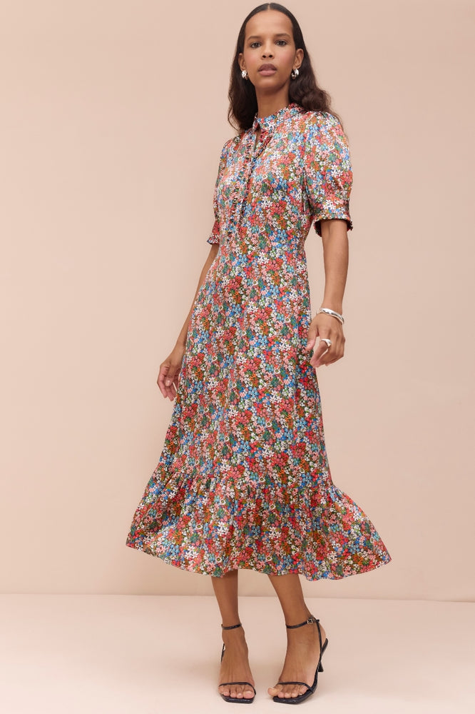 Fabienne Silk Dress - Ditsy