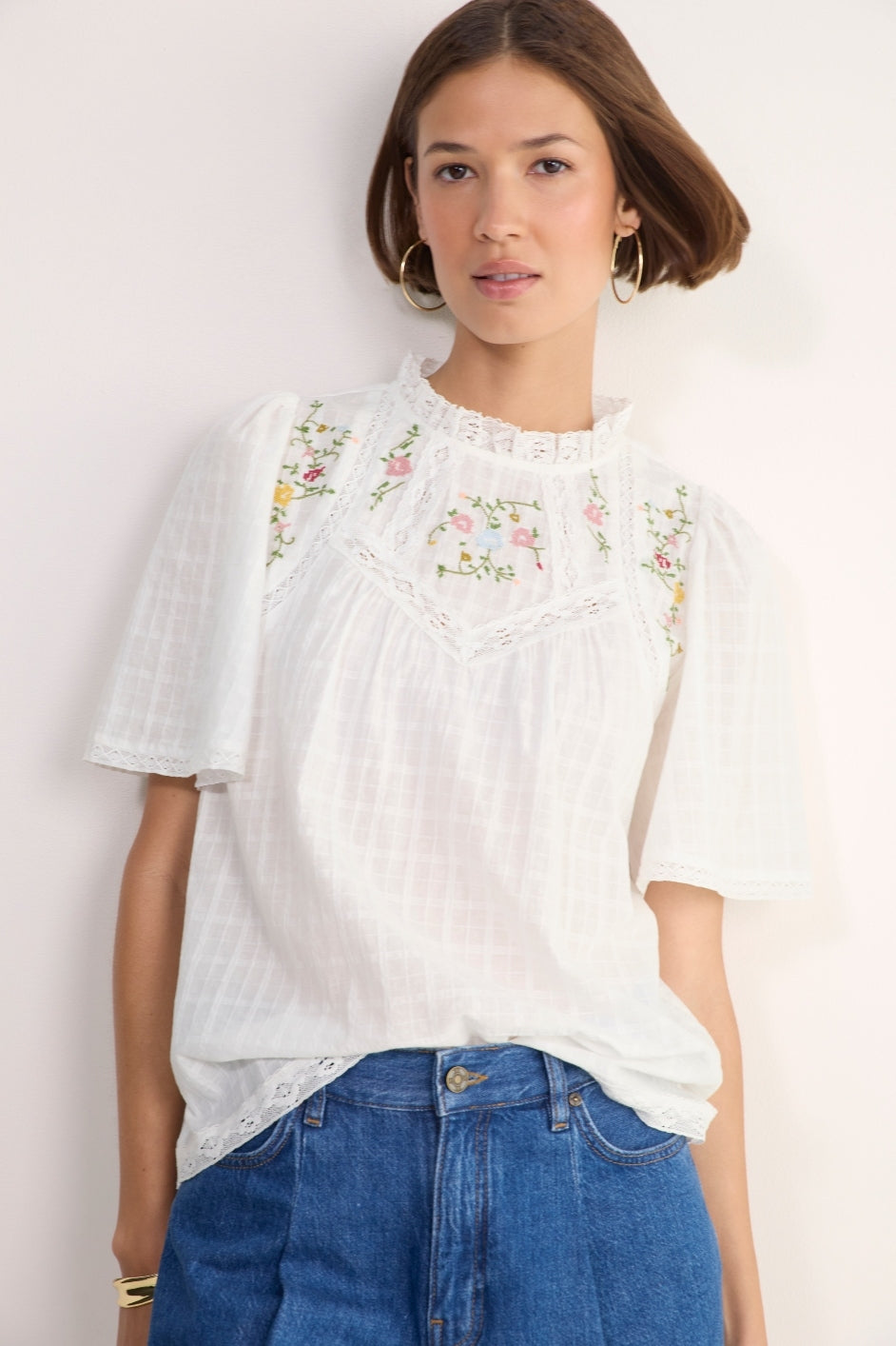 Sylvie Top - Ivory Embroidery