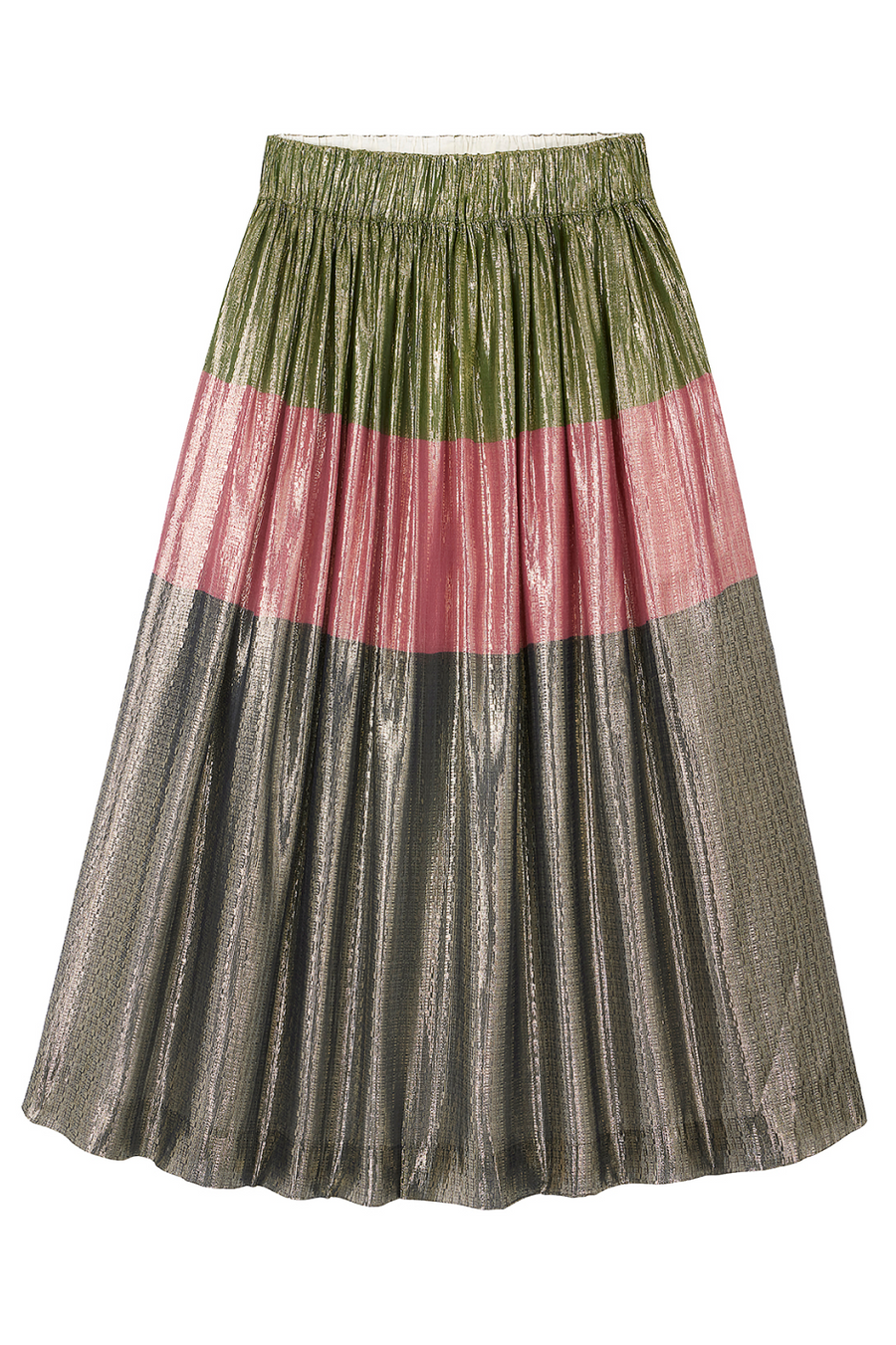 Patsy Silk Blend Lame Skirt Multi