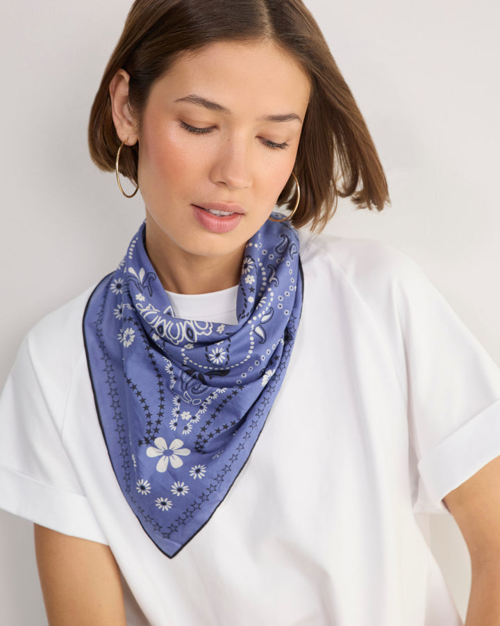 DB x WYSE Scarf - Denim Blue Bandana Print