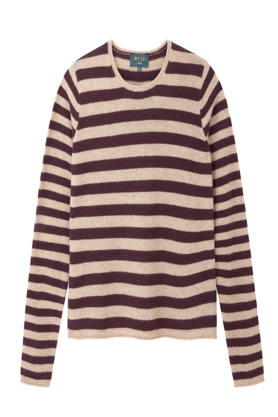 Chrissie Cashmere Jumper - Oat/Deep Fig Stripe