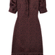 Fabienne Silk Dress - Deep Fig Leopard
