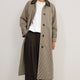 Addie Check Trench Coat - Beige/Chocolate Check