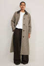 Addie Check Trench Coat - Beige/Chocolate Check