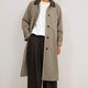 Addie Check Trench Coat - Beige/Chocolate Check