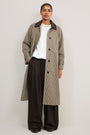 Addie Check Trench Coat - Beige/Chocolate Check