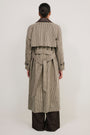 Addie Check Trench Coat - Beige/Chocolate Check