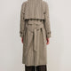 Addie Check Trench Coat - Beige/Chocolate Check