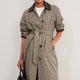 Addie Check Trench Coat - Beige/Chocolate Check