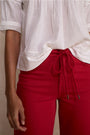 Alana Straight Leg Drawcord Jean - Red