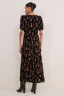 Alexandra Silk Velvet Devore Dress - Rose Floral
