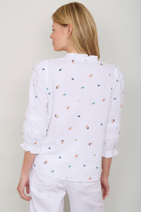 Allie Flare Cropped Jean - White