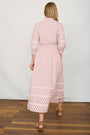Alina Dress - Ivory/ Pink Woodblock