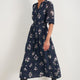 Alina Silk Blend Dress - Midnight Spaced Floral