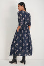 Alina Silk Blend Dress - Midnight Spaced Floral