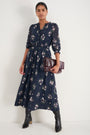 Alina Silk Blend Dress - Midnight Spaced Floral