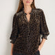 Alina Silk Velvet Blouse - Leopard