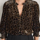 Alina Silk Velvet Blouse - Leopard