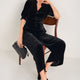 Alina Silk Velvet Jumpsuit - Black