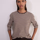 Ally Stripe Oversized Top - Oat/Cocoa Stripe