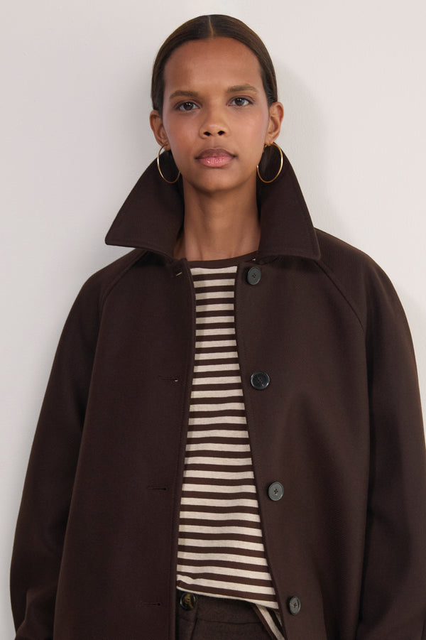 Ally Stripe Top - Oat/Cocoa Stripe