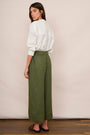 Alma Cropped Linen Trouser - Khaki