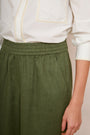 Alma Cropped Linen Trouser - Khaki