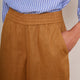 Alma Cropped Linen Trouser - Tan