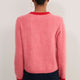 Amalie Cardigan - Pink/Red Trim
