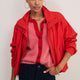 Amalie Cardigan - Pink/Red Trim