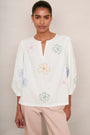 Amber Embroidered Top - Ivory
