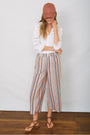 Angeline Cropped Trouser - Multi Stripe