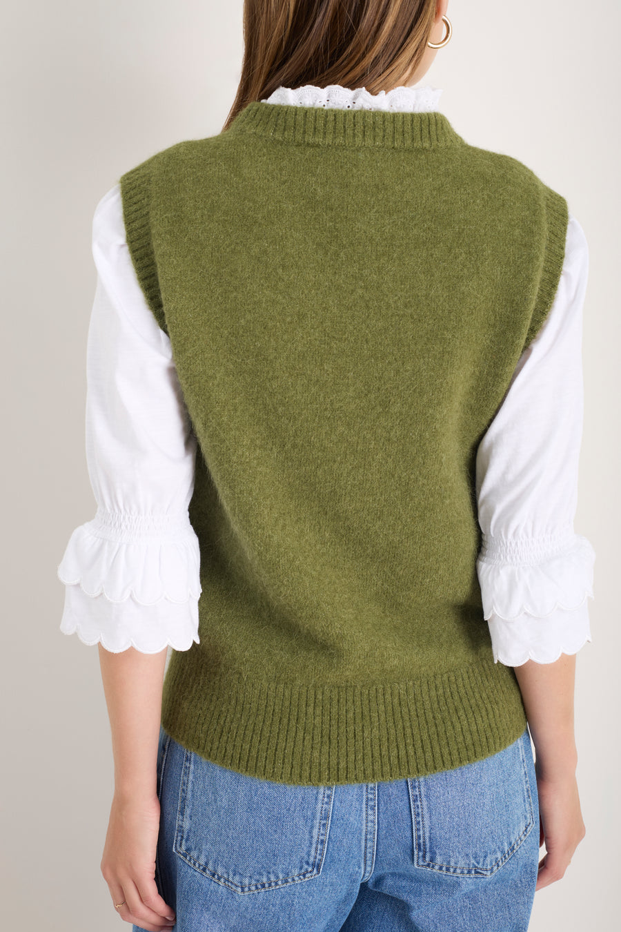 Anna Fluffy Tank - Deep Olive