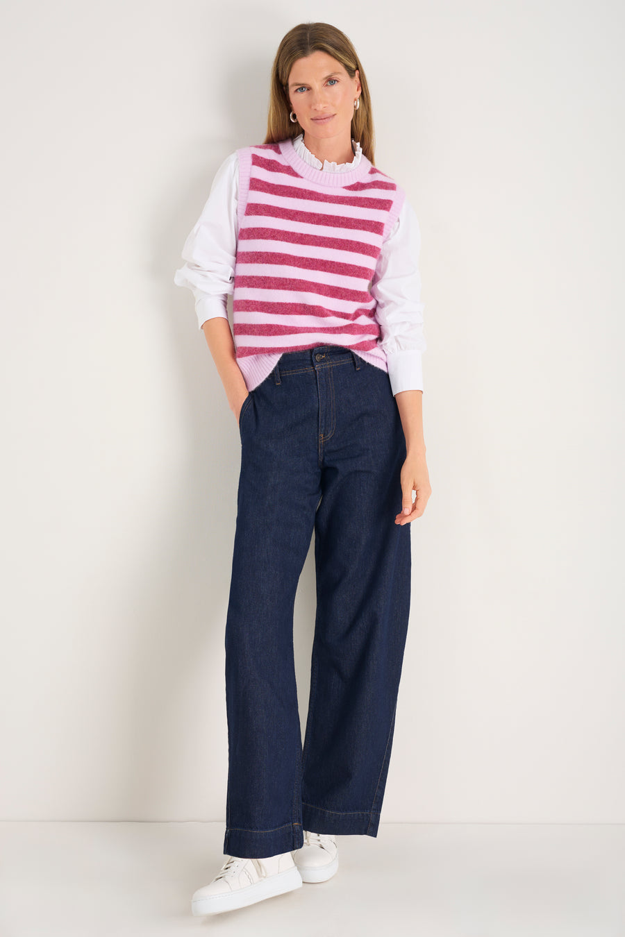 Anna Fluffy Tank - Raspberry/Light Pink