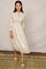 Ari Silk Blend Lame Dress - Gold