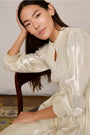 Ari Silk Blend Lame Dress - Gold