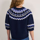 Aria Short Sleeve Jumper - Midnight/Cobalt/Ivory Fairisle