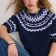 Aria Short Sleeve Jumper - Midnight/Cobalt/Ivory Fairisle