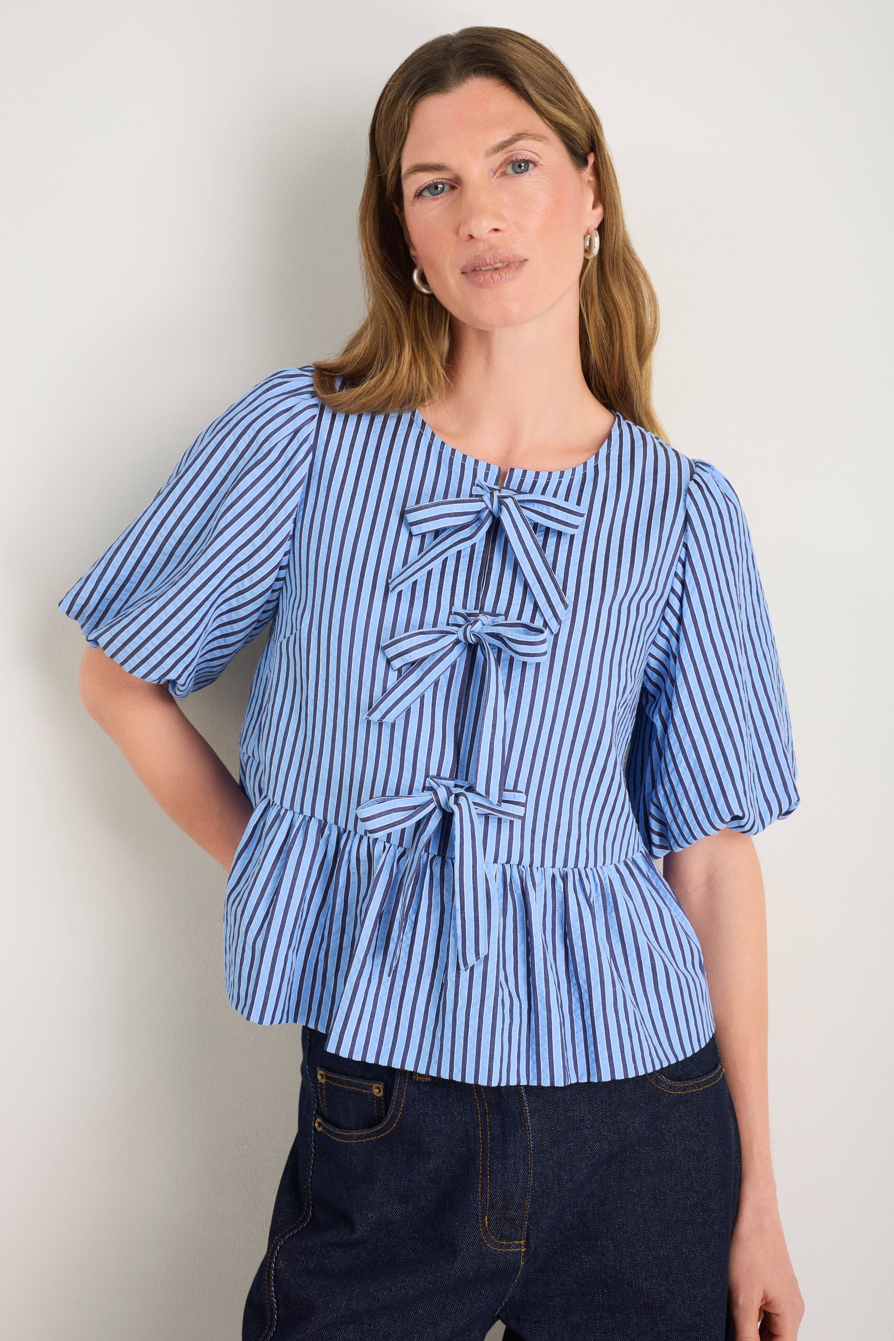 Astrid Top - Blue Stripe
