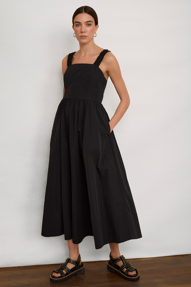 Audrey Taffeta Dress - Black WYSE London Audrey Taffeta Dress - Black WYSE London