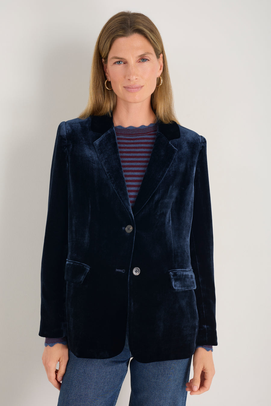 Aurora Silk Velvet Jacket - Midnight
